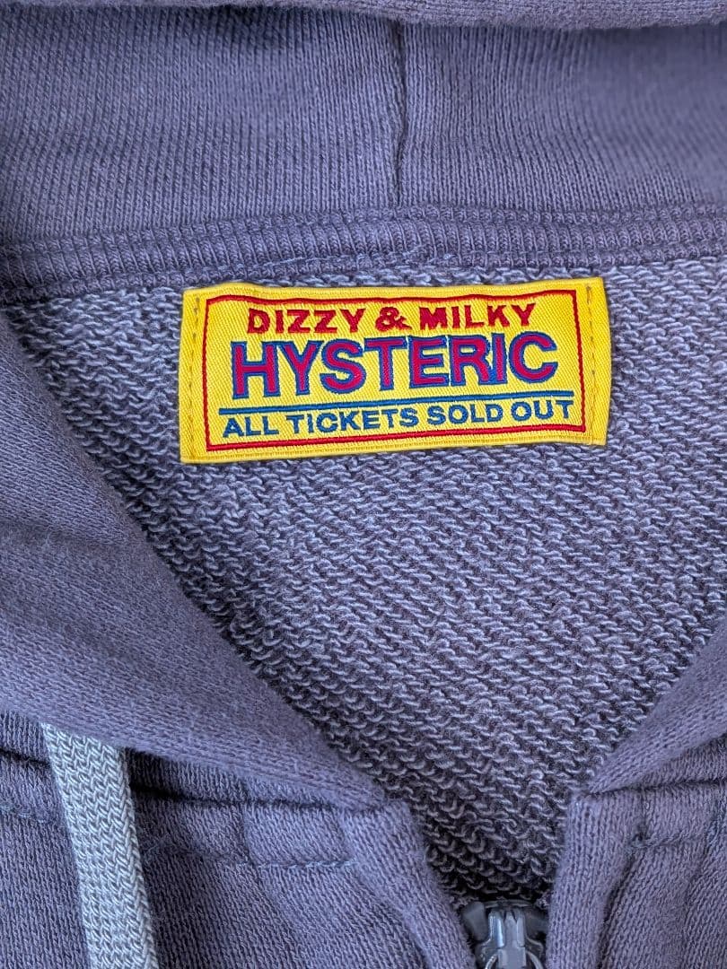 ヒステリックグラマー LIGHT MY FIRE オーバーサイズパーカー グレー