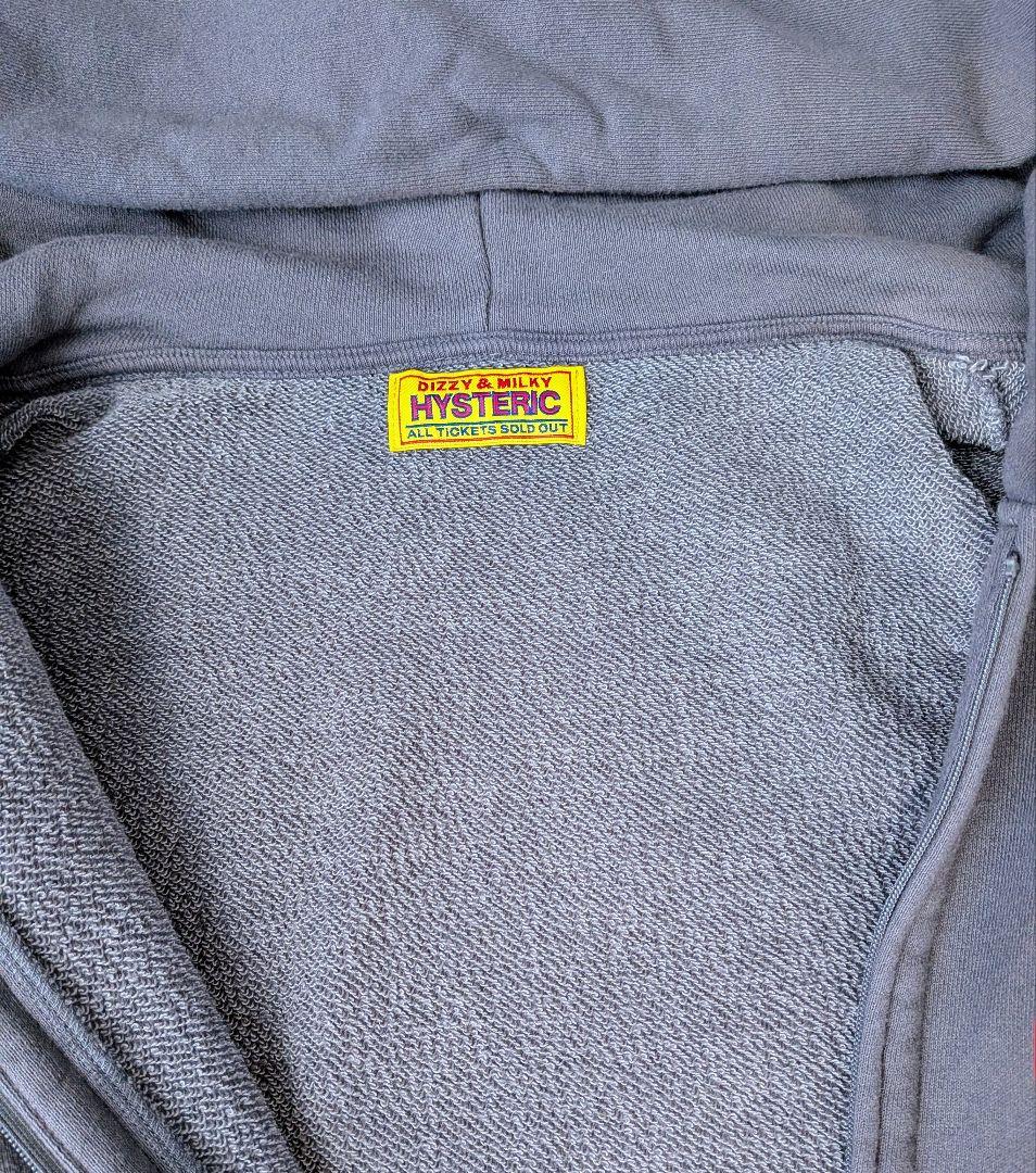 ヒステリックグラマー LIGHT MY FIRE オーバーサイズパーカー グレー