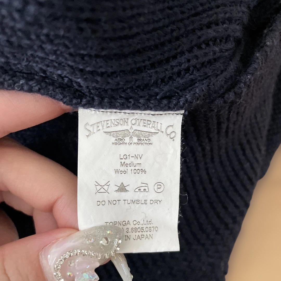 スティーブンソンオーバーオール ニット カーディガン 厚手 羽織 セーター　M