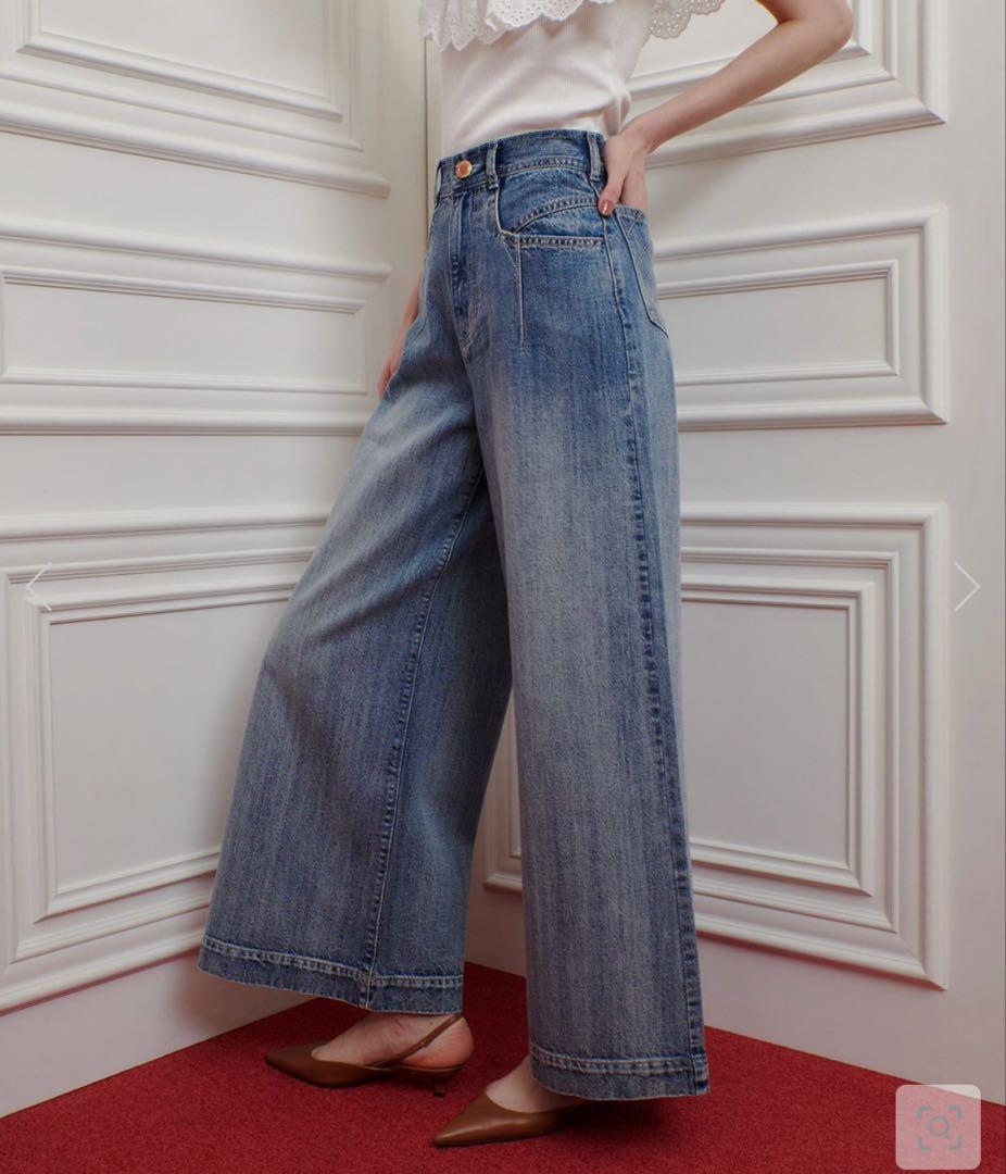 LOULOU WILLOUGHBY デニムバギーパンツ　デニム　ルルウィルビー