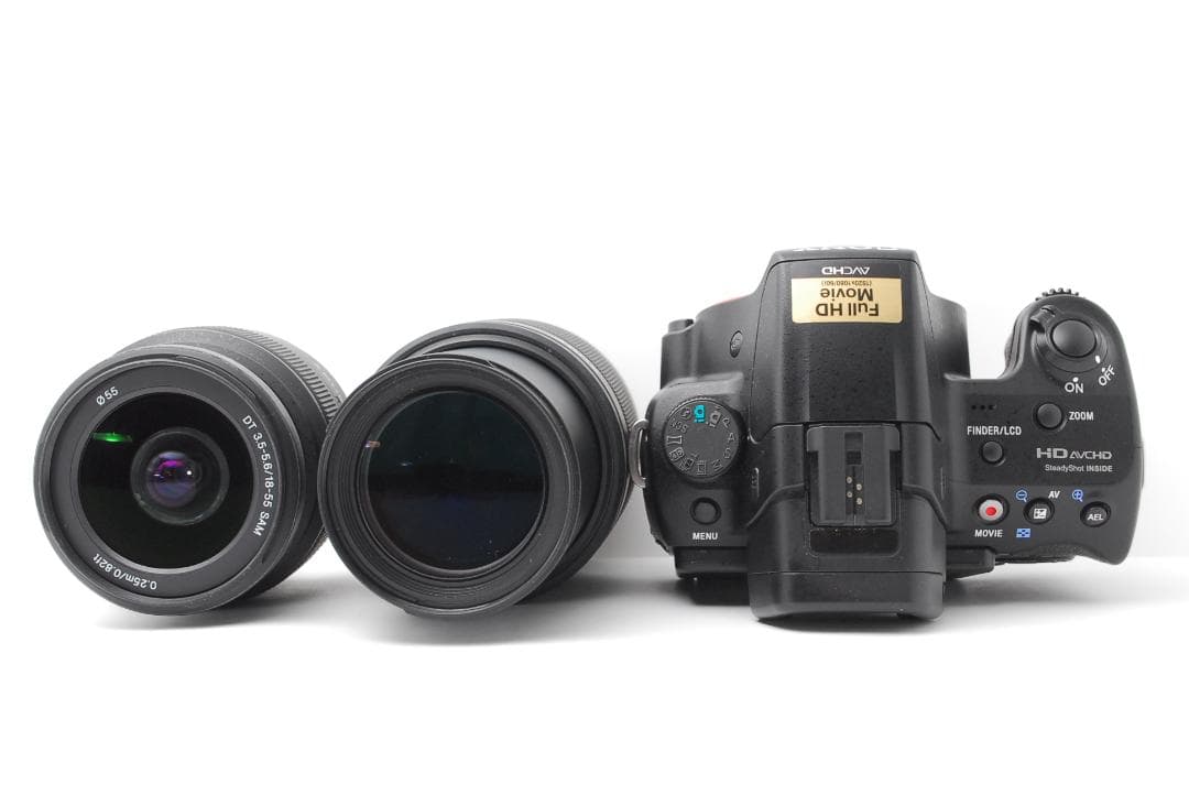 【美品　ダブルレンズ】SONY α37　スマホ転送　カメラバッグ　望遠レンズ