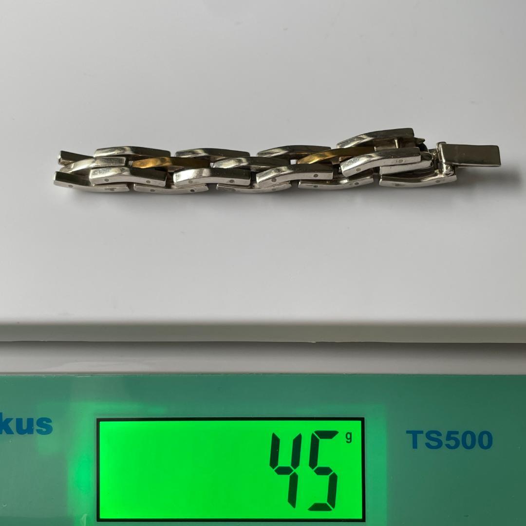 ヴィンテージ シルバー925 メンズ ブラス リンクブレスレット メキシコ製