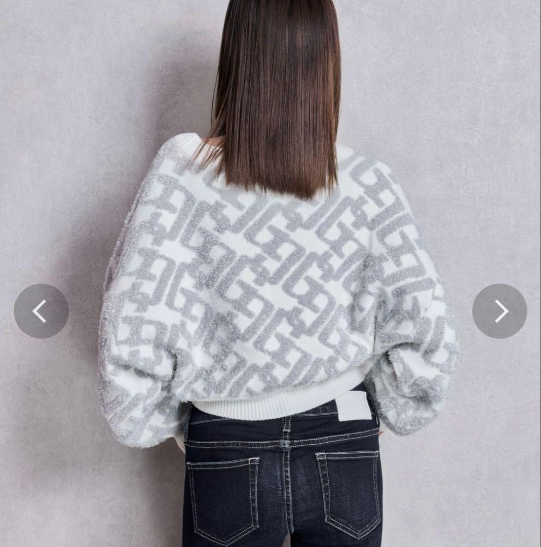 GYDA ジェイダ GGチェーンロゴラメニットトップス