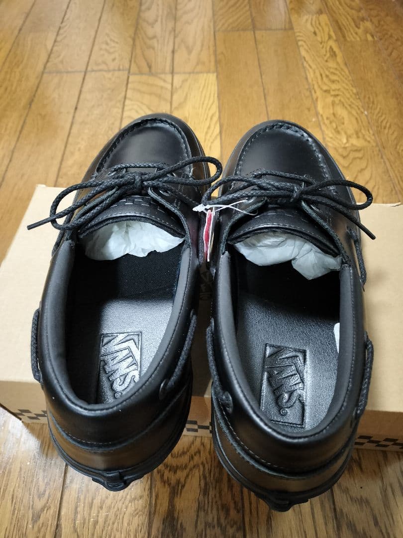 新品29cm VANS 2アイレット V176CF ブラック 本革