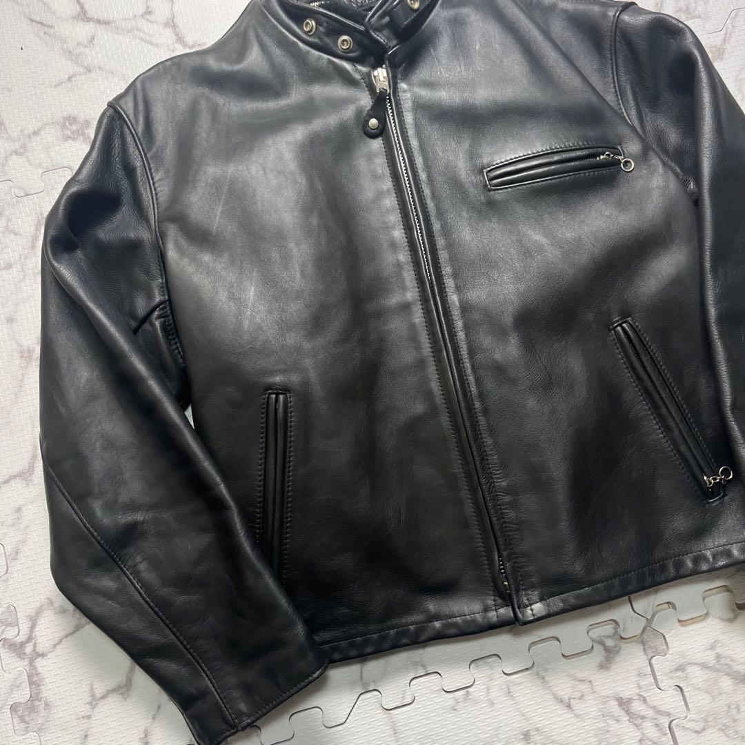 46size/極美品✨【米国製】schott シングルライダース 641 黒