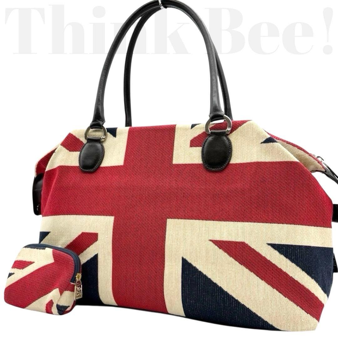 極美品◎ シンクビー A4可 肩かけ可 ボストンバッグ トート ユニオンジャック