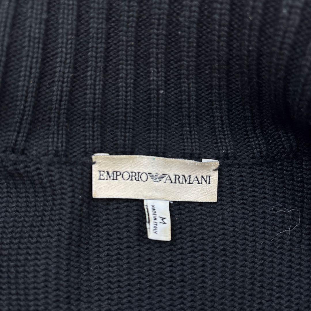 美品 エンポリオアルマーニ レザージャケット コンビブルゾン 切替え M 黒