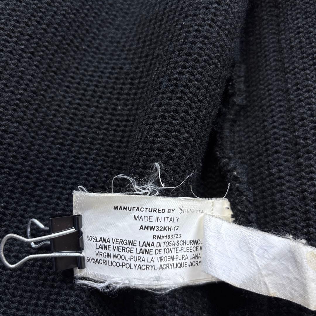 美品 エンポリオアルマーニ レザージャケット コンビブルゾン 切替え M 黒