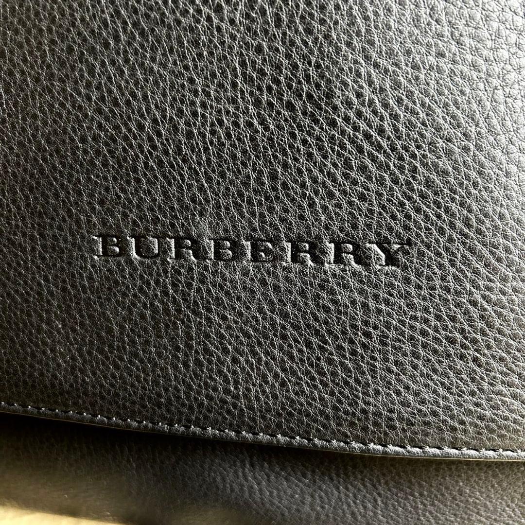 【現行⭐︎美品】 BURBERRY 2way シボ革 メッセンジャーバッグ 黒