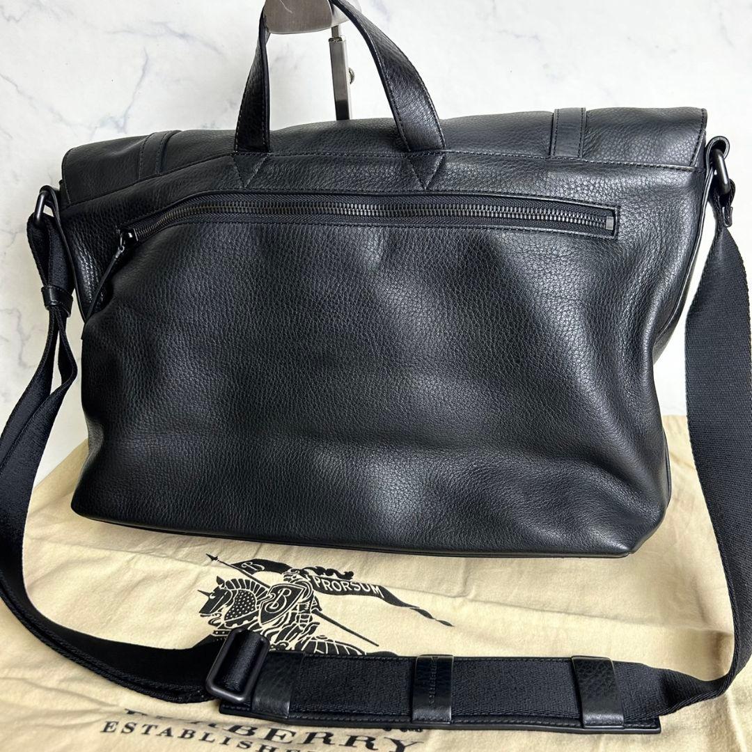 【現行⭐︎美品】 BURBERRY 2way シボ革 メッセンジャーバッグ 黒