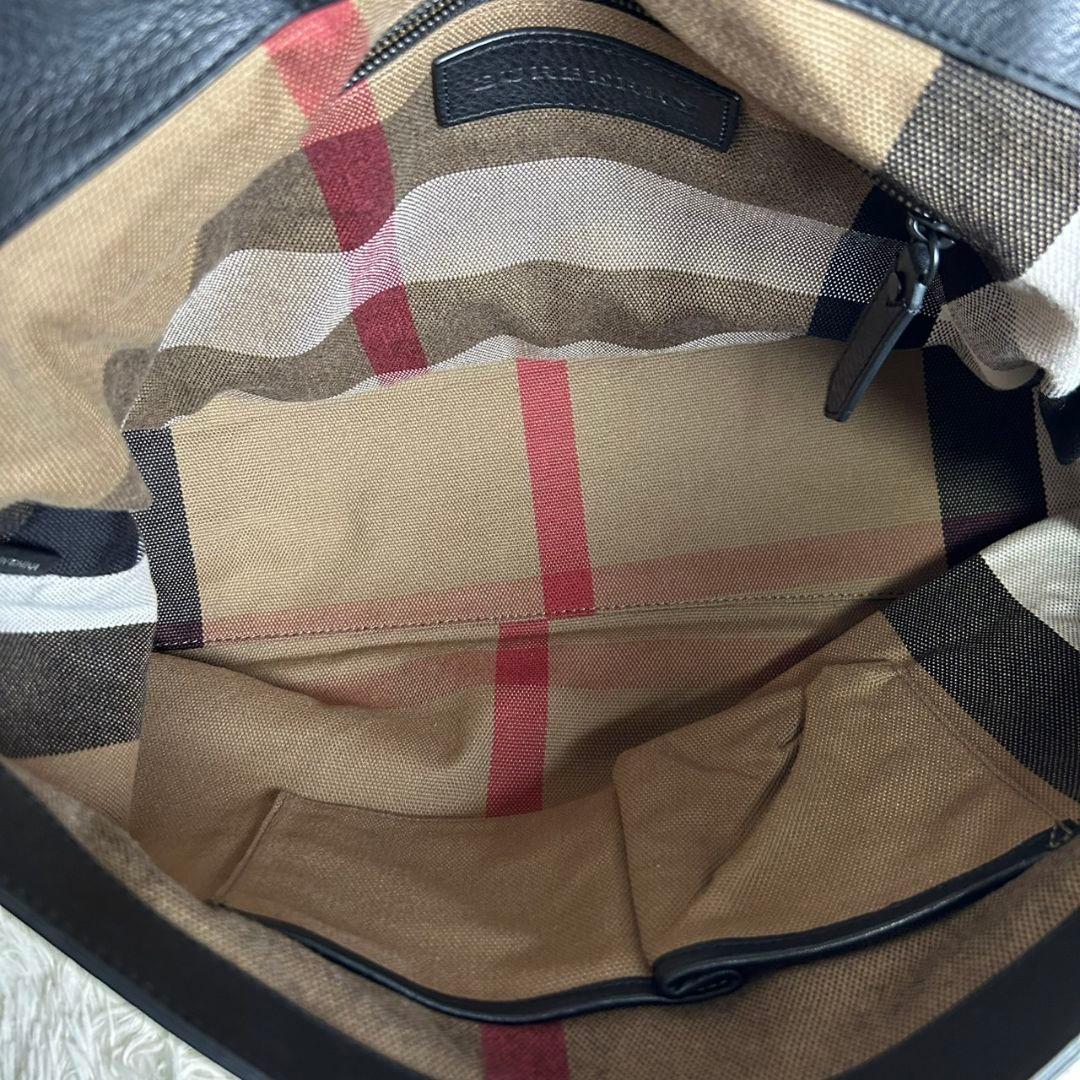 【現行⭐︎美品】 BURBERRY 2way シボ革 メッセンジャーバッグ 黒