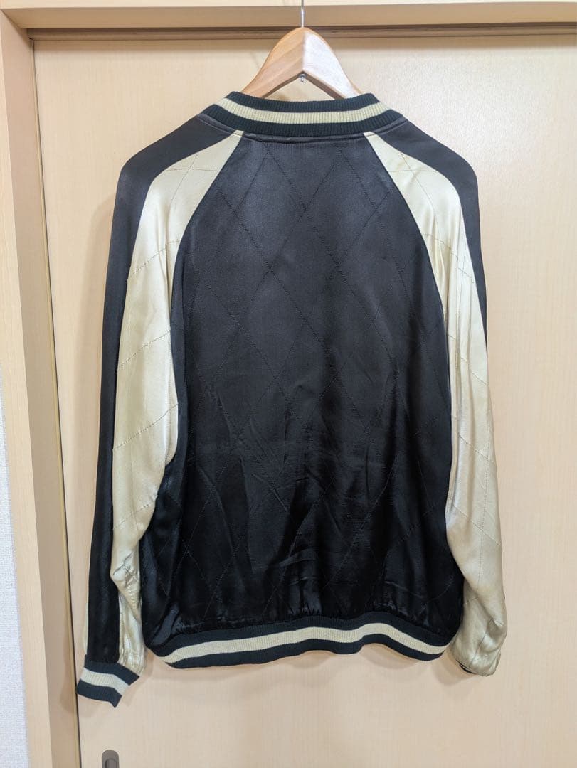 【限定品】むかしむかし　スカジャン　一点物　リバーシブル　どくろ　黒