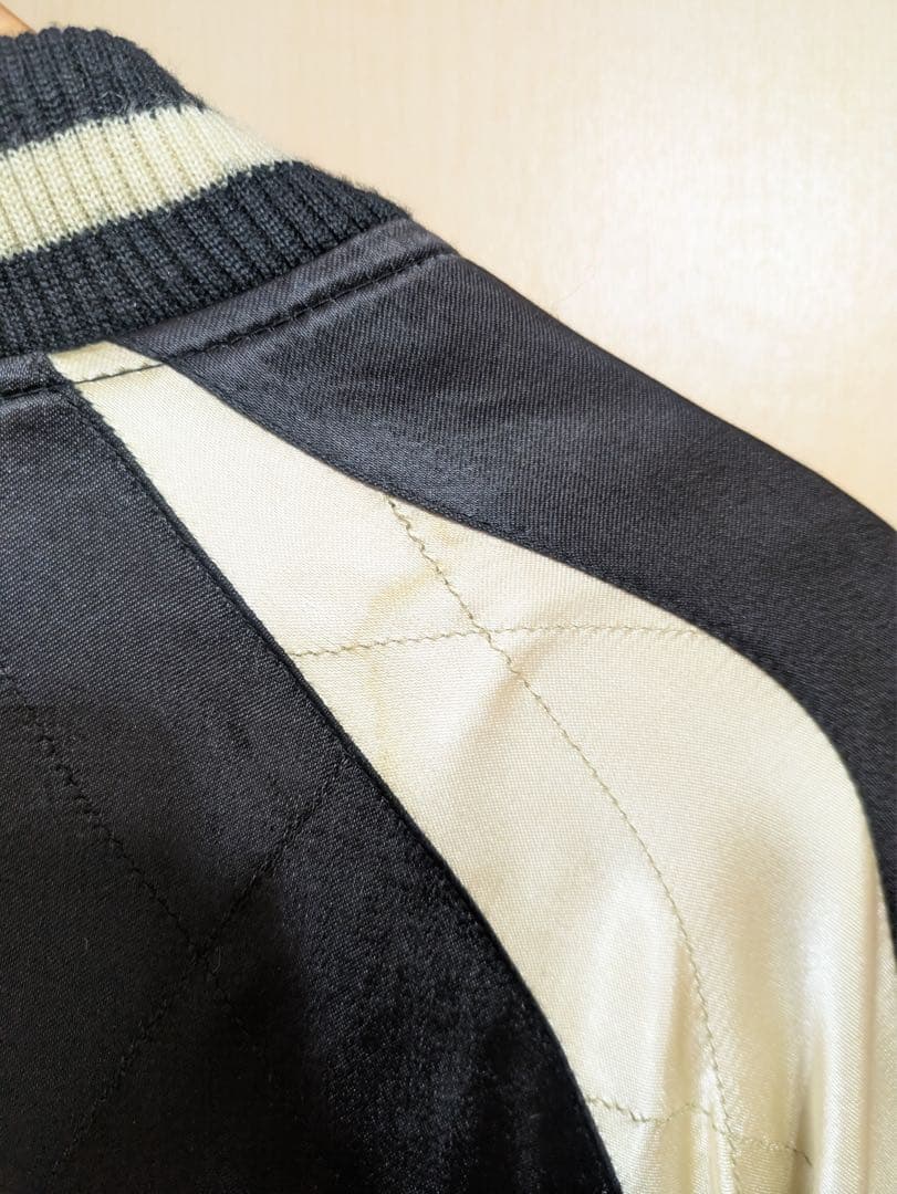 【限定品】むかしむかし　スカジャン　一点物　リバーシブル　どくろ　黒