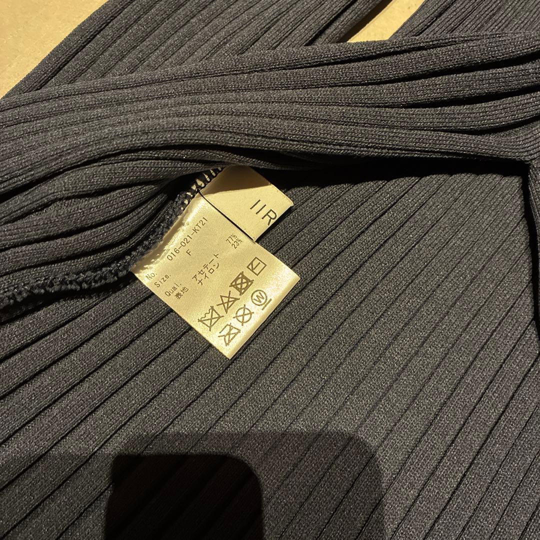 イロット　IIROT ワイドリブ　ネイビー　タートルネックセーター