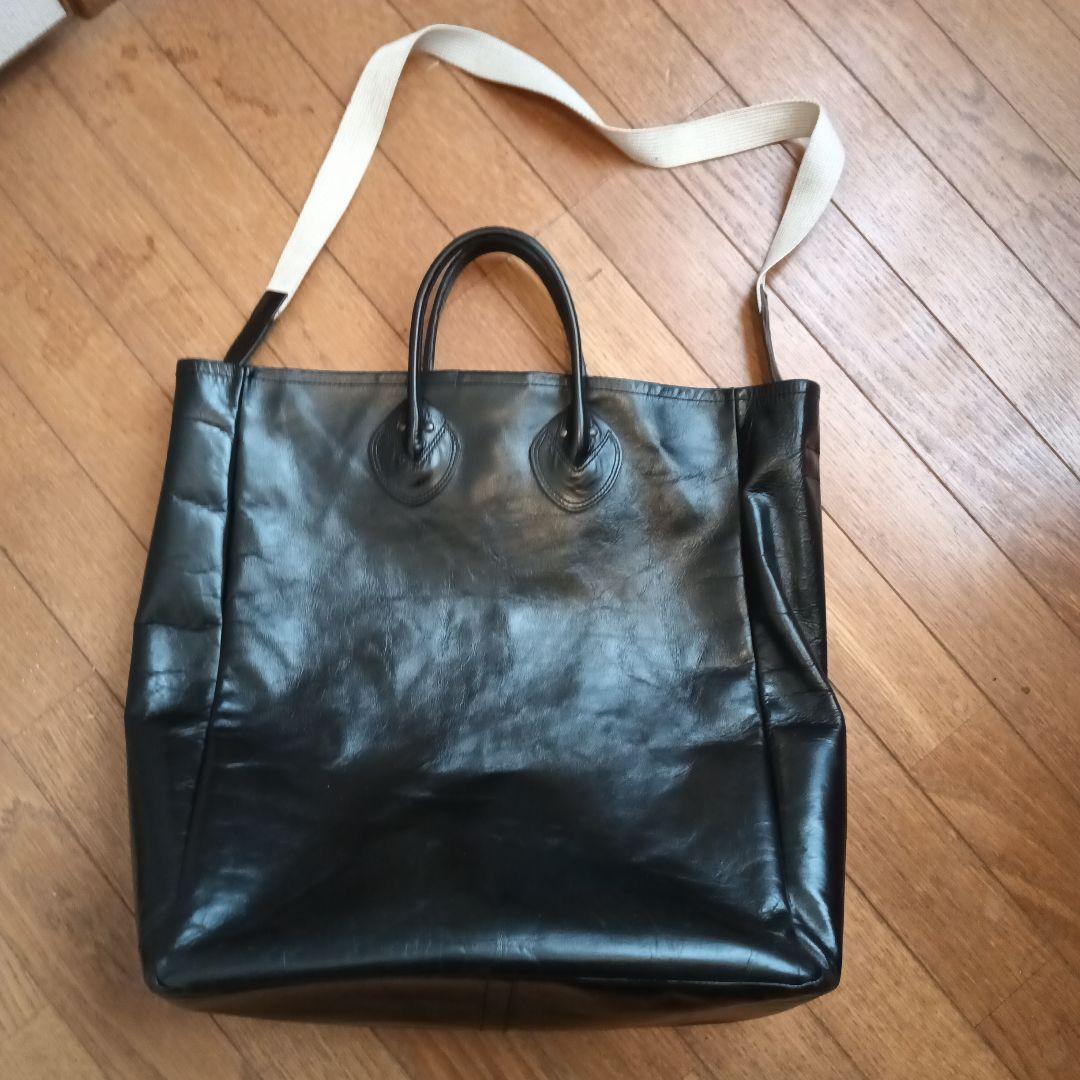 moto beams plus ブラックレザー トートバッグ