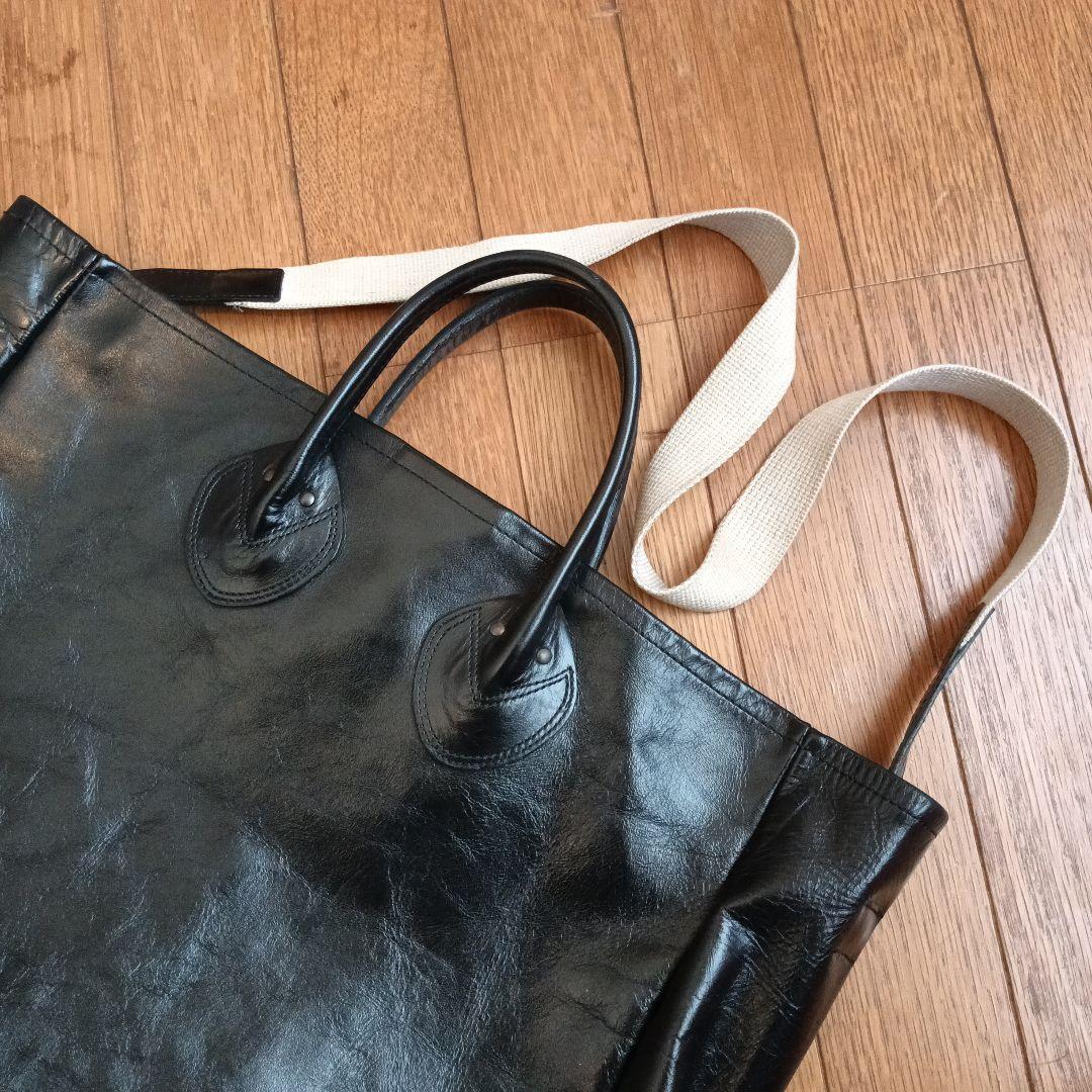 moto beams plus ブラックレザー トートバッグ