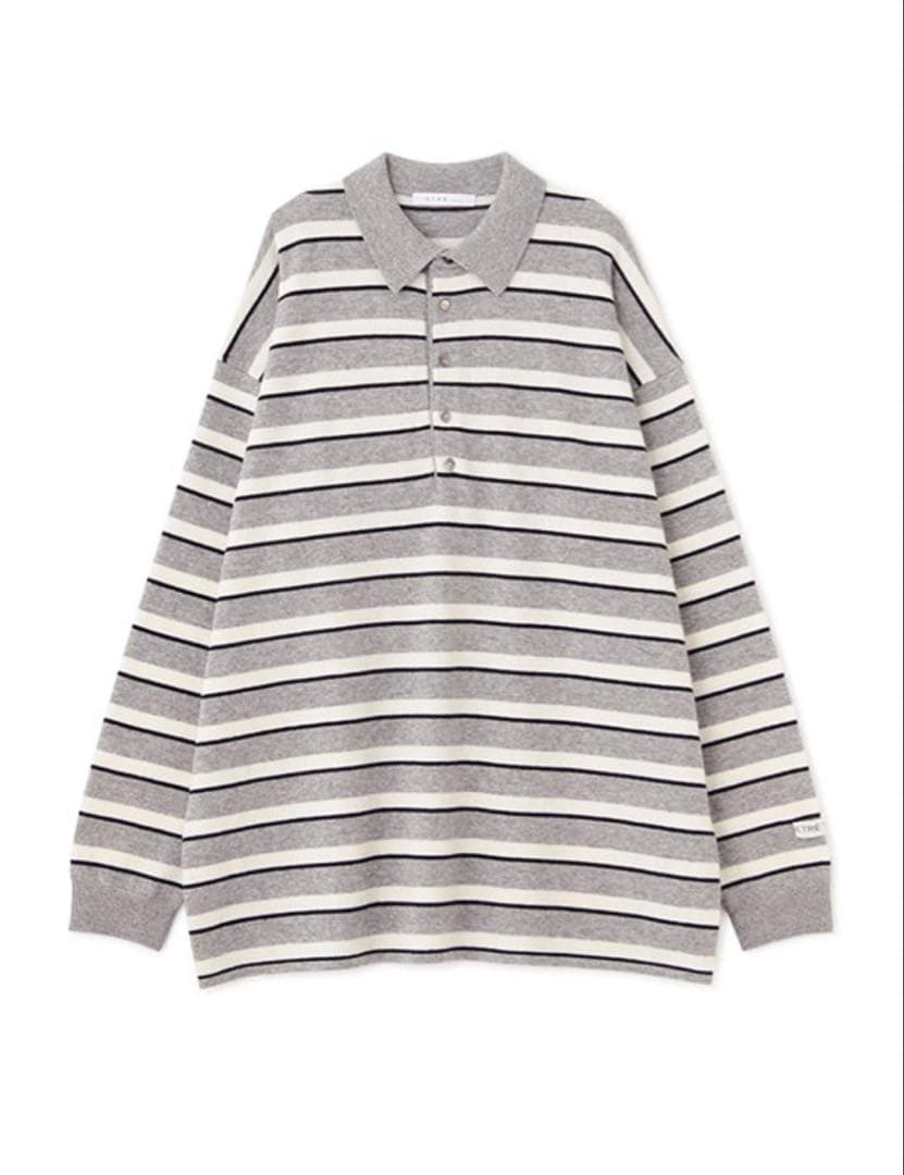 完売商品　ETRETOKYO マルチボーダーニットポロ グレー