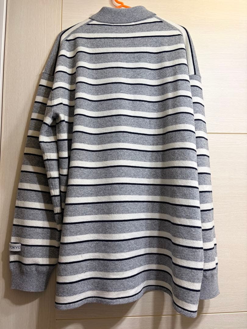 完売商品　ETRETOKYO マルチボーダーニットポロ グレー