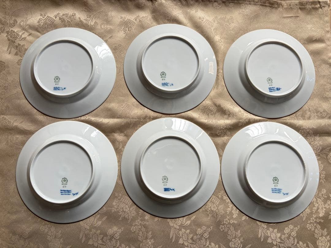   ブルーフラワー　17.5㎝プレート　6枚セット