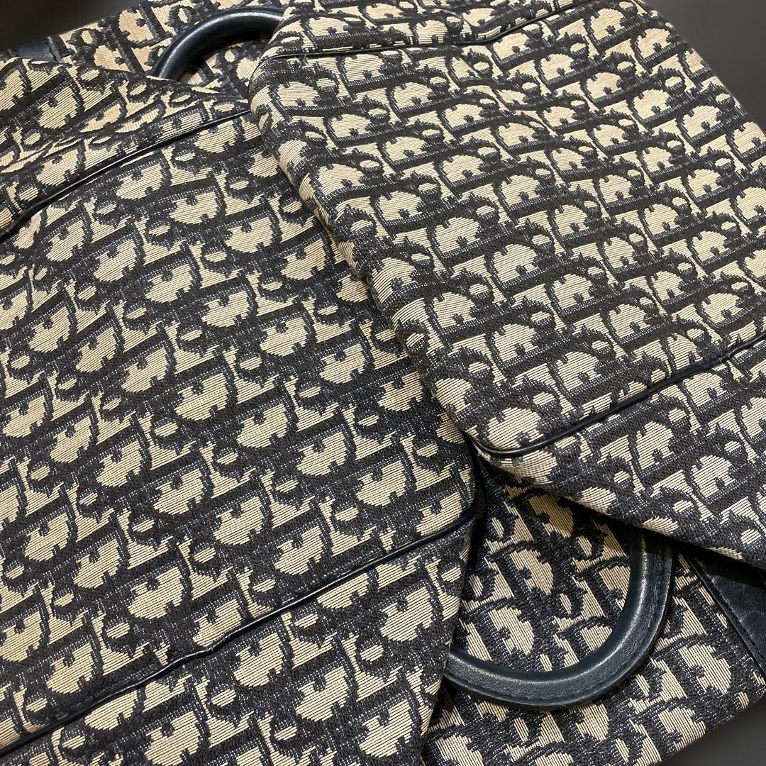 Dior ボストンバッグ キャンバス ベージュ/ブラック