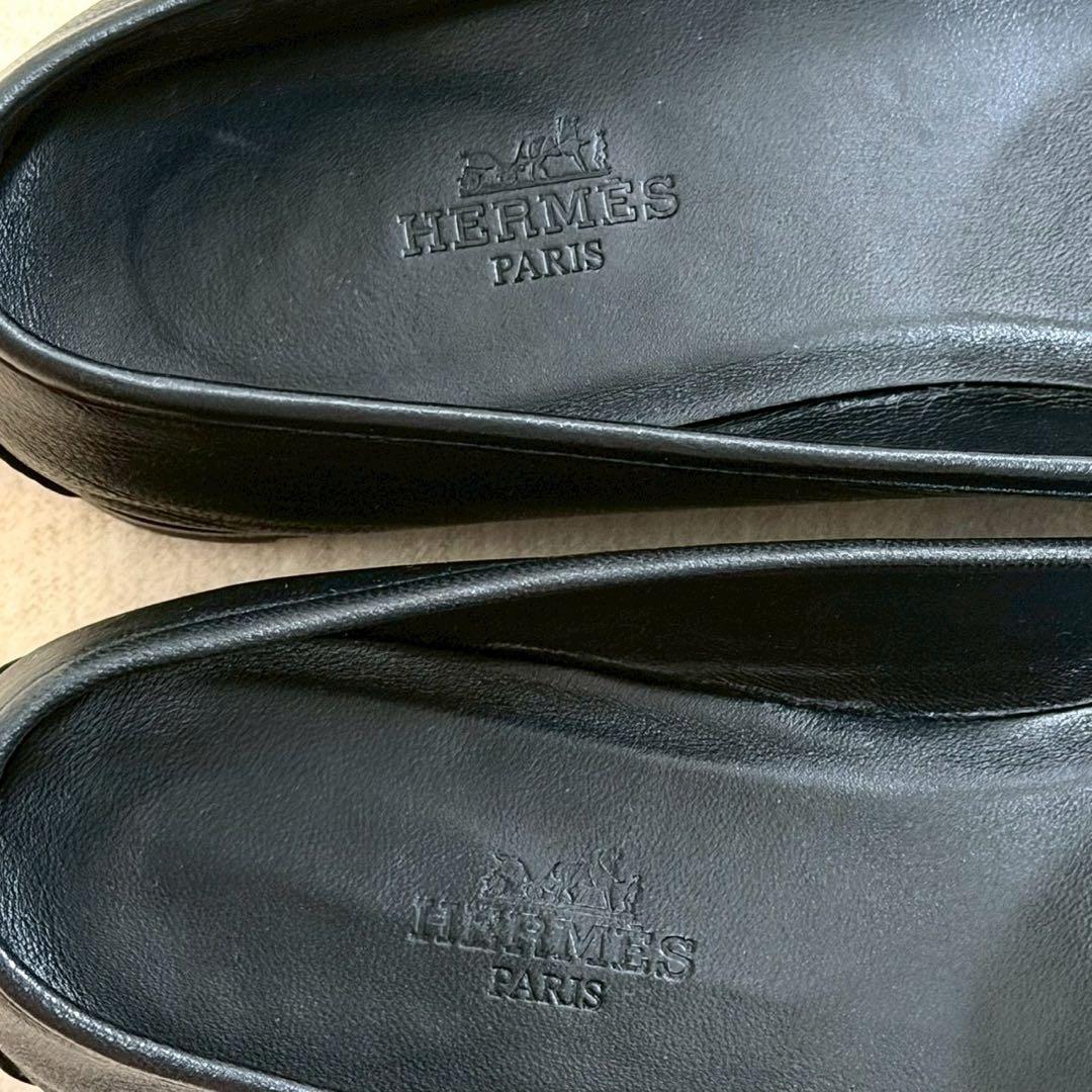 いつきまるエルメス 美品 24年 モカシン ジュリア レザー ローファー