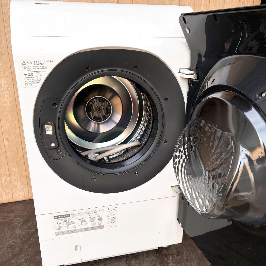配送設置無料！純正SHARPシルバー大容量ドラム式洗濯乾燥機！完動品超美品！家電