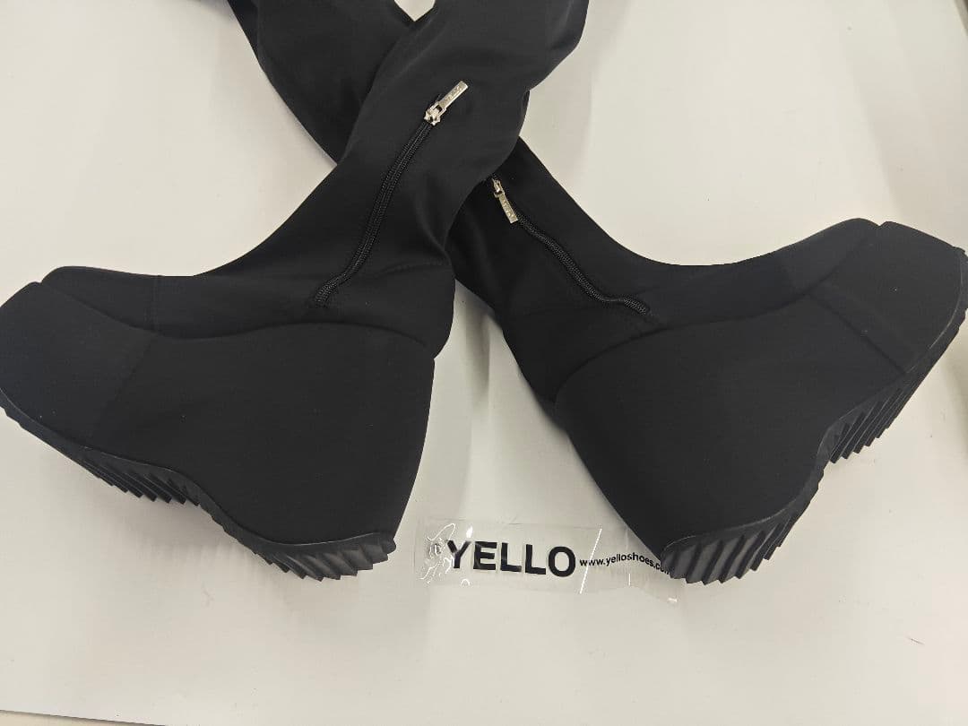 yello　TOKYO BLACK PLATFORM LONG BOOTS　新品