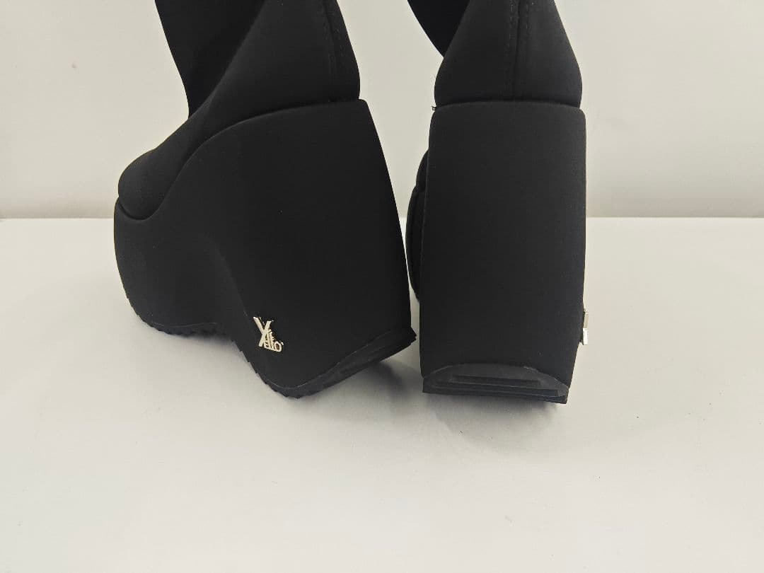 yello　TOKYO BLACK PLATFORM LONG BOOTS　新品