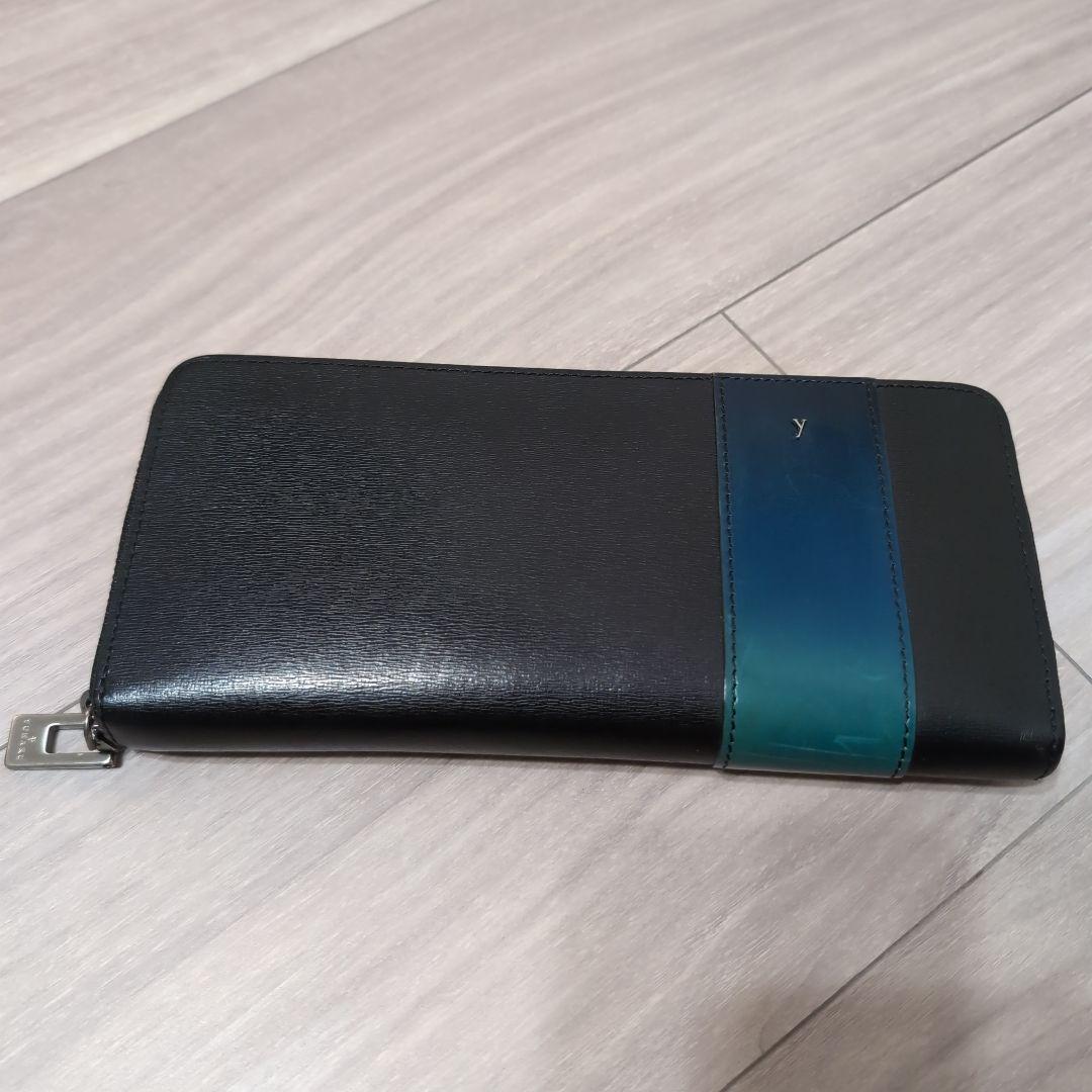 yuhaku 長財布 黒と青緑