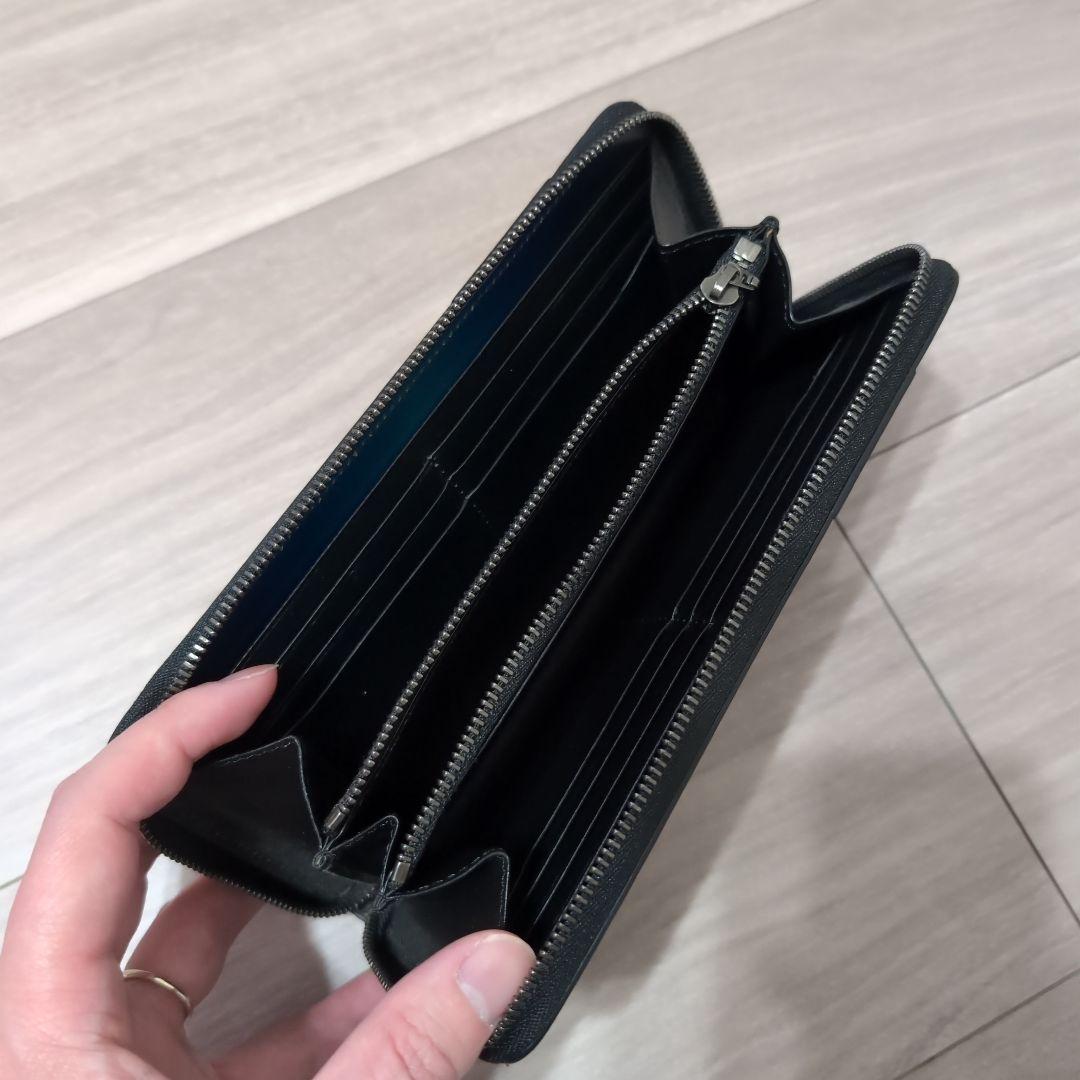yuhaku 長財布 黒と青緑