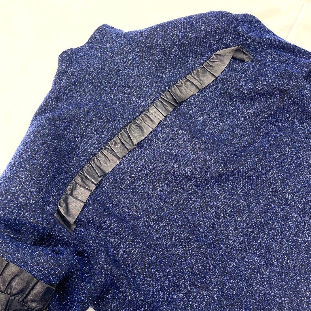 人気モデル✨CHANEL ラメ　ツイード　トップス　ネイビー