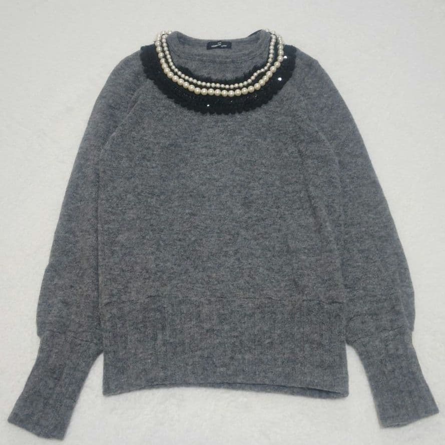 トリコ コムデギャルソン パール ニット グレー