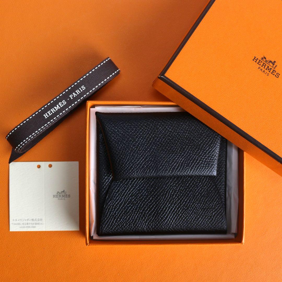 新品 HERMES エルメス バスティア エプソン 黒 ケース ⬜︎R刻印