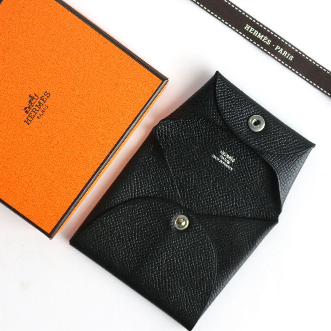 新品 HERMES エルメス バスティア エプソン 黒 ケース ⬜︎R刻印