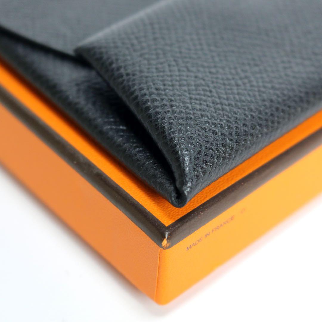 新品 HERMES エルメス バスティア エプソン 黒 ケース ⬜︎R刻印