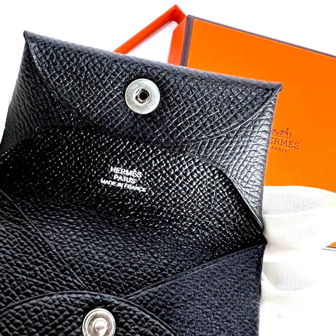 新品 HERMES エルメス バスティア エプソン 黒 ケース ⬜︎R刻印