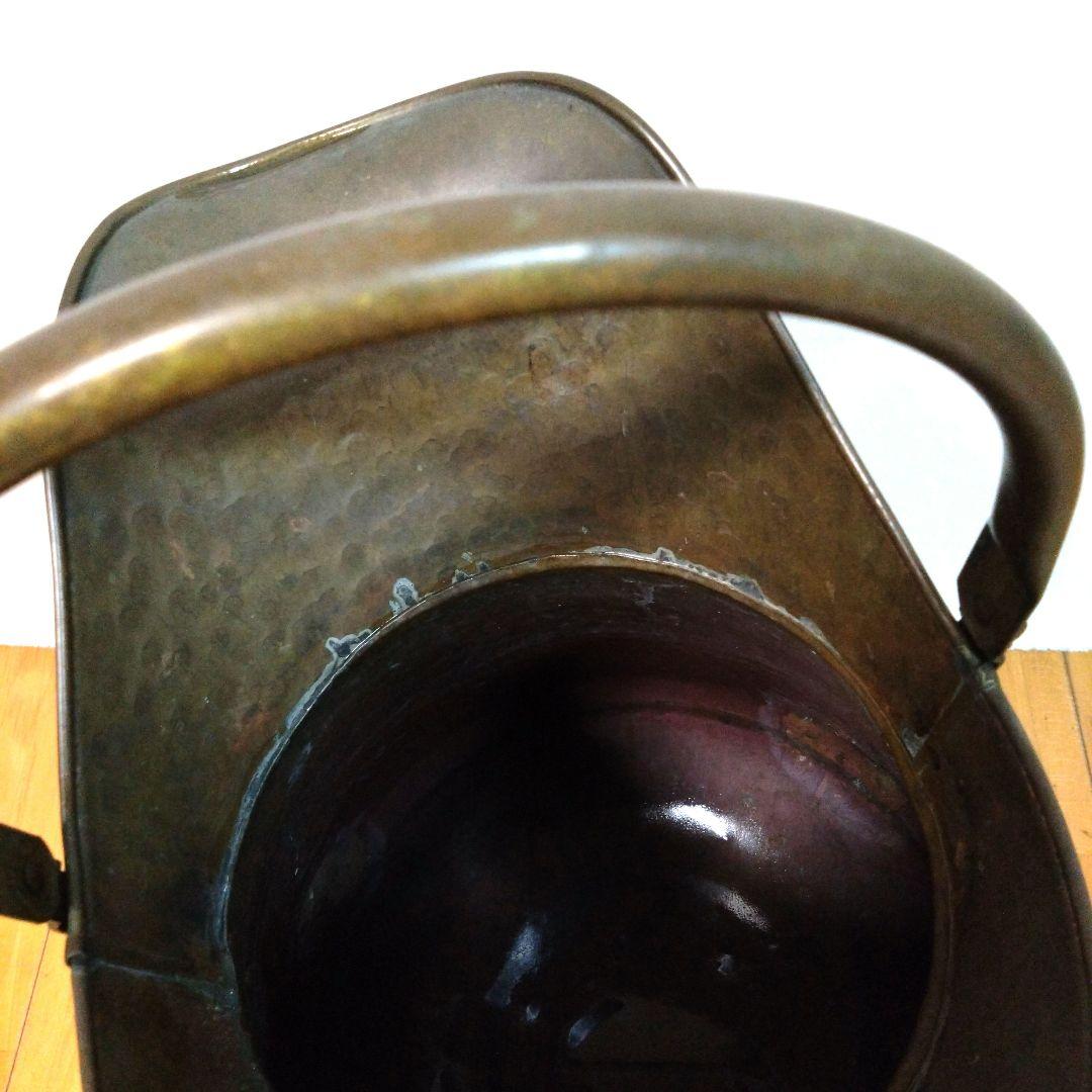 ビンテージ、アンティーク　真鍮製コールバケツ猫脚