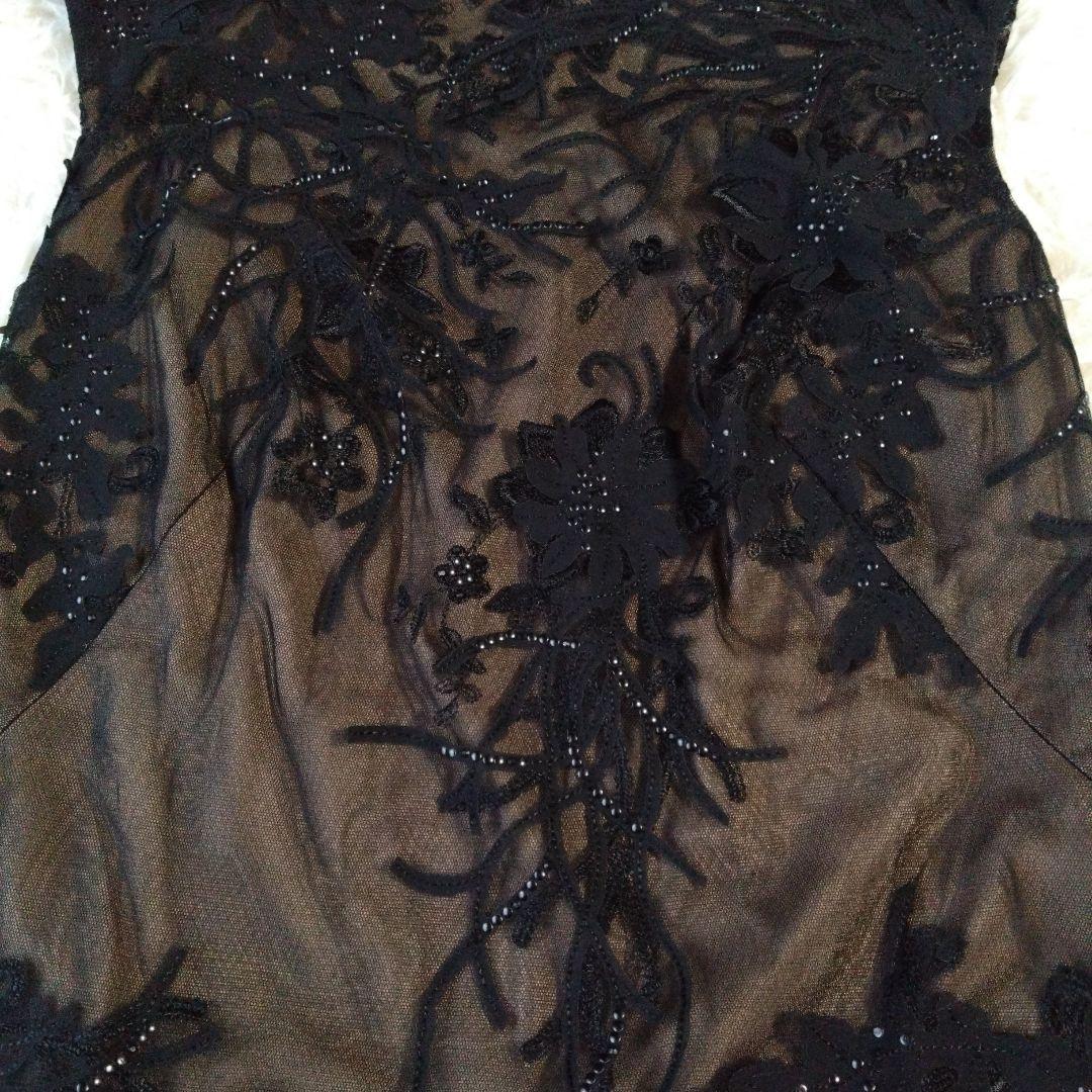 美品✨タダシショージ ワンピース　ブラック レース　刺繍　スタッズ　プリーツ