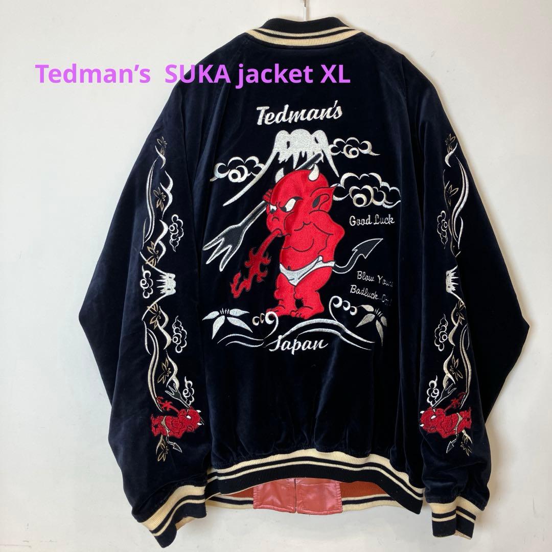 Tedman's スカジャン 赤い悪魔刺繍44 XL