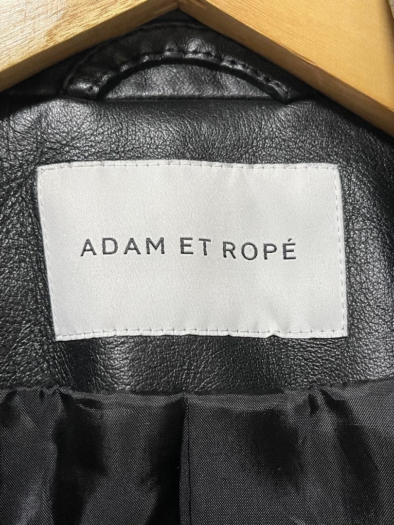 アダムエロペ　シープスキンレザー　ダブルライダースジャケット　M