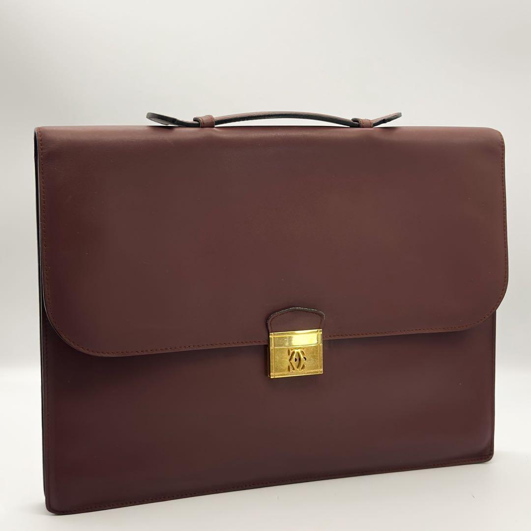 【仕様わずか】カルティエ マストライン ブリーフケース ビジネスバッグ レザー