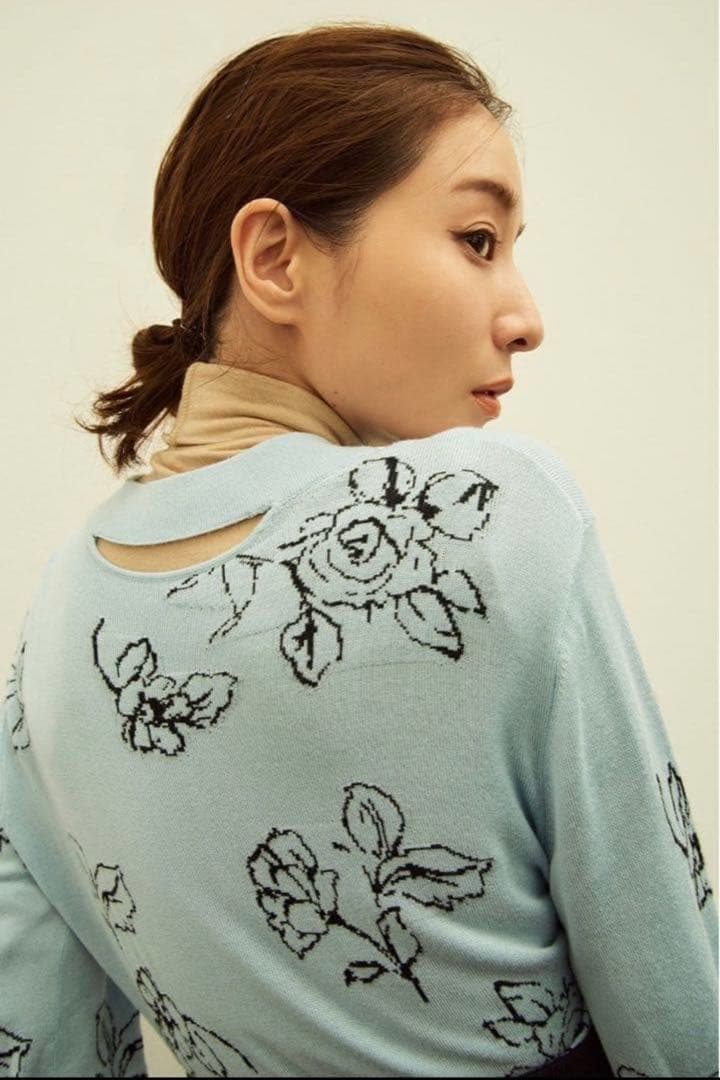 トップス CLANE THIN FLOWER W FACE CARDIGAN