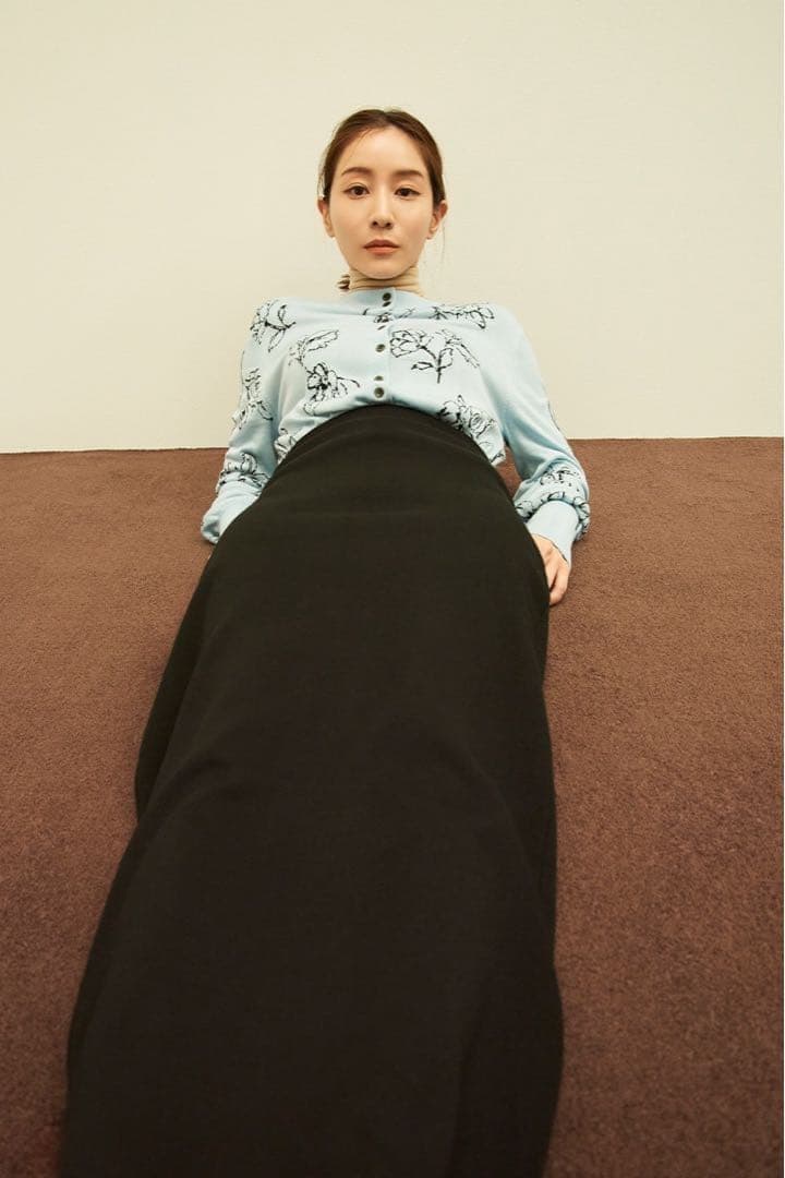 トップス CLANE THIN FLOWER W FACE CARDIGAN