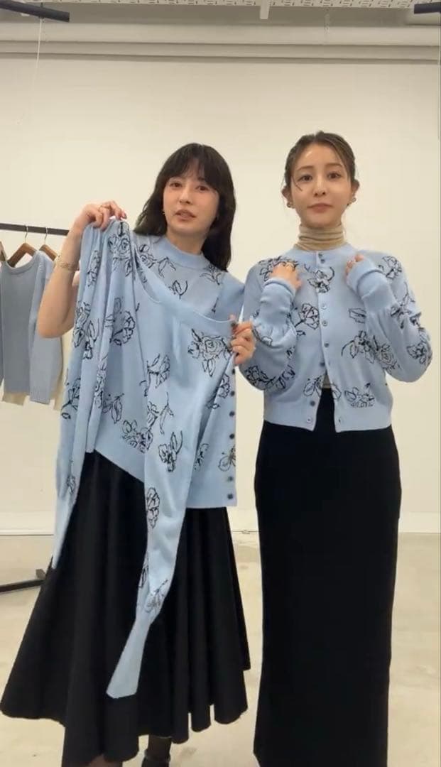 トップス CLANE THIN FLOWER W FACE CARDIGAN