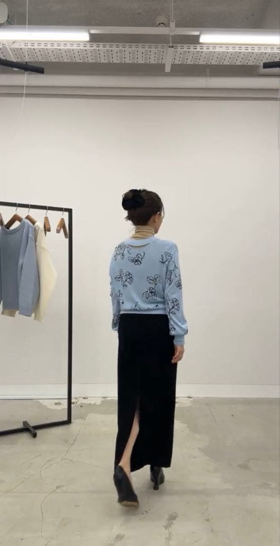 トップス CLANE THIN FLOWER W FACE CARDIGAN