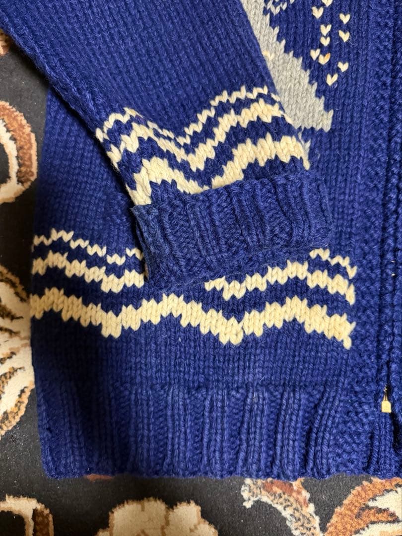 50s 60s ヴィンテージ カウチンセーター ニット シャチ柄 トラウト