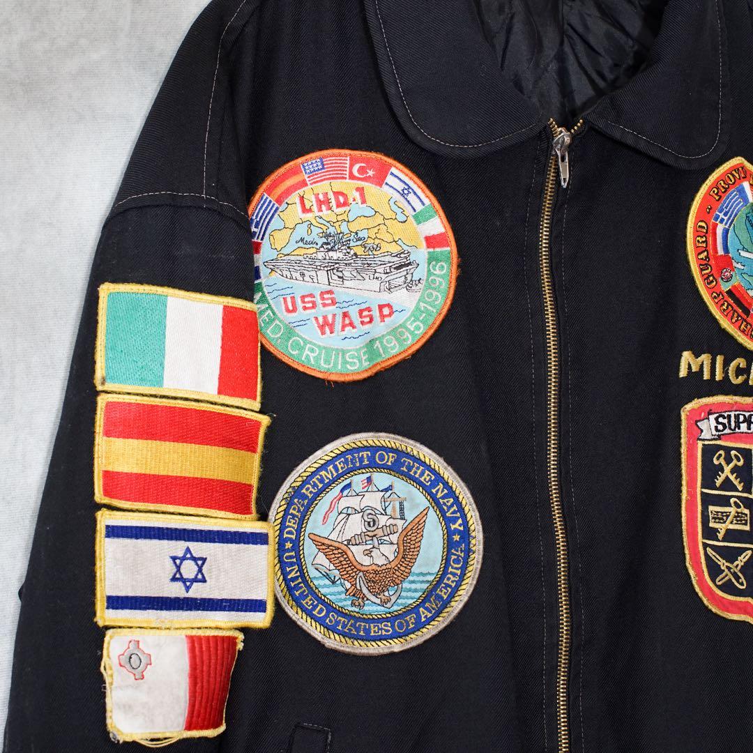 米軍ミリタリー90S U.S.NAVY 海軍 ツアージャケット USS