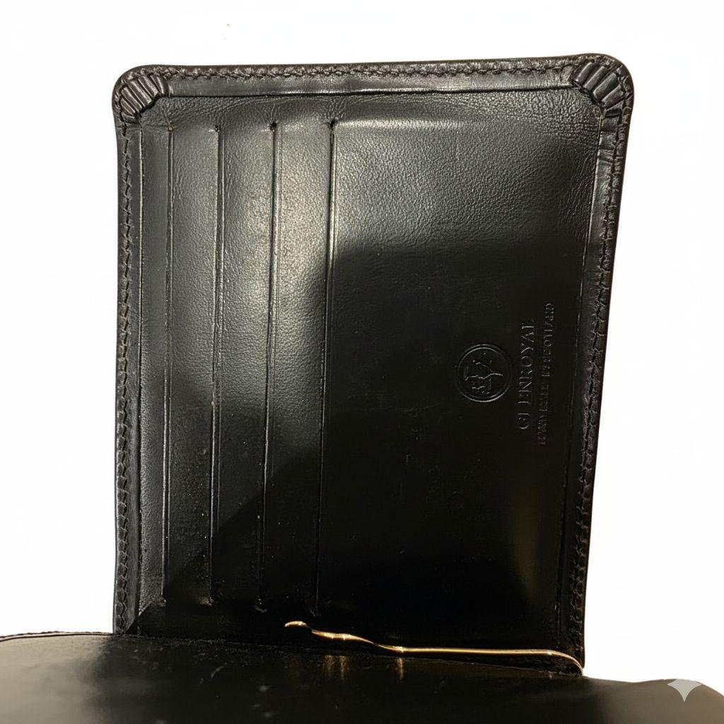グレンロイヤル　 マネークリップ　 レザー 　二つ折り 　ブラック