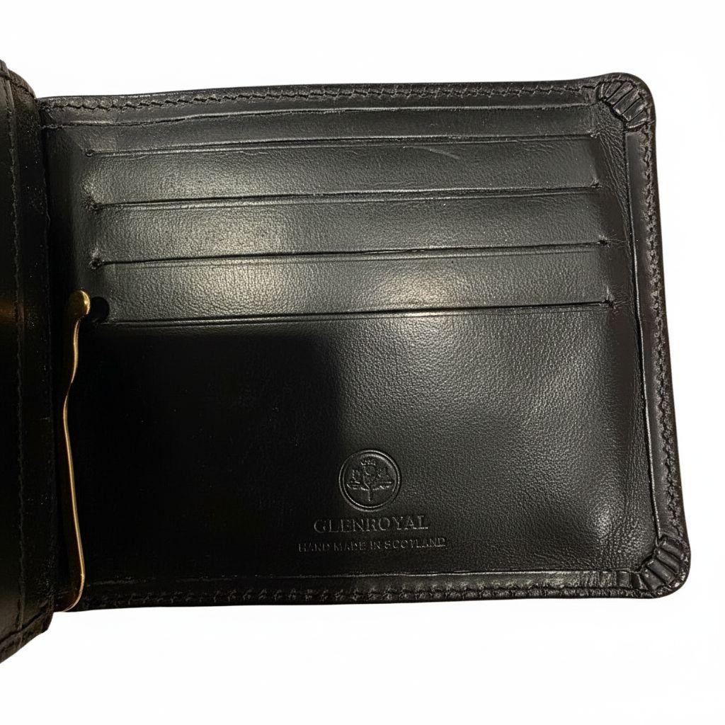 グレンロイヤル　 マネークリップ　 レザー 　二つ折り 　ブラック