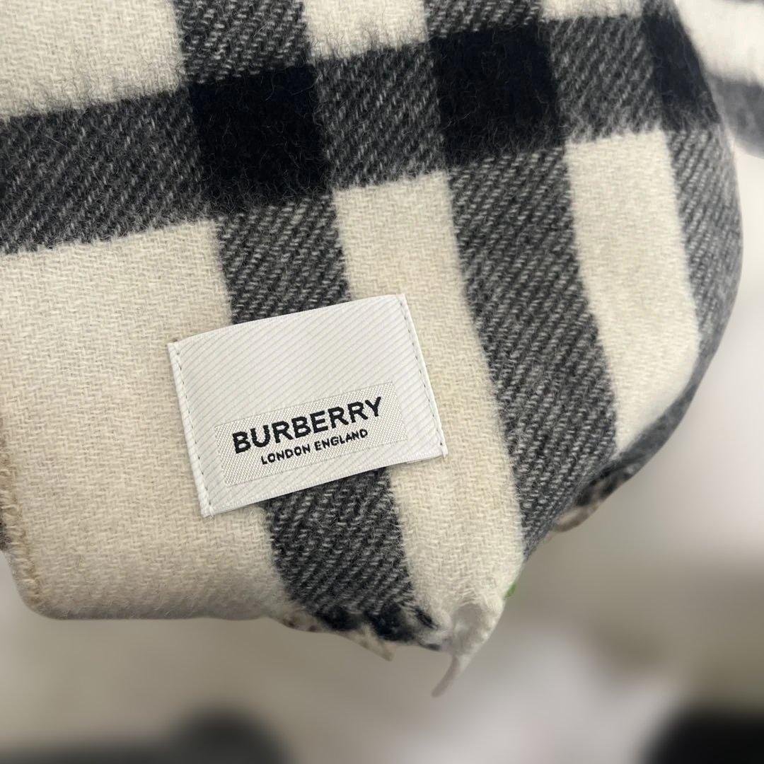 BURBERRY チェック柄マフラー ホワイト ベージュ